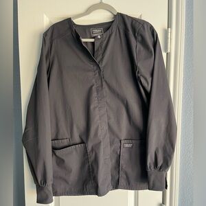 Cherokee Scrubs Jacket, charcoal gray, medium
